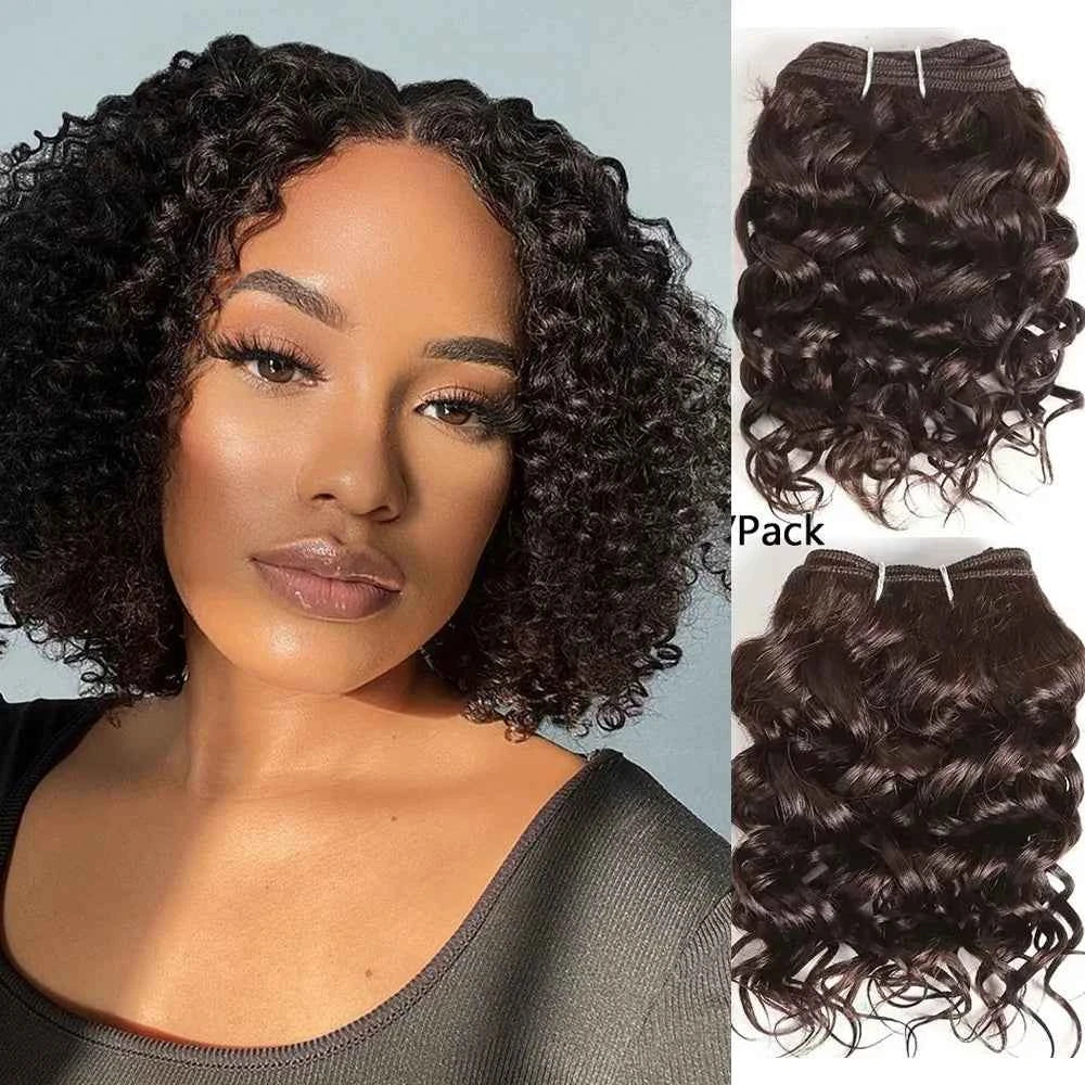 Short Jerry Curl Brazilian Remy Human Hair Bundles