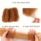 Auburn Afro Kinky Curly Bulk Hair for Braiding