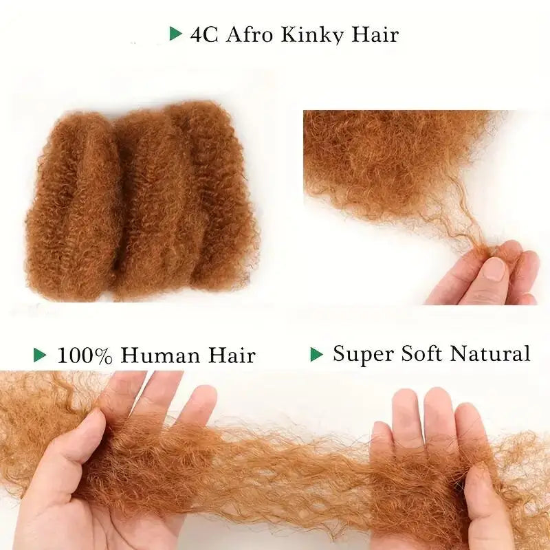 Auburn Afro Kinky Curly Bulk Hair for Braiding