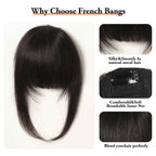 Clip-In Human Hair Bangs Blunt Cut Fringe Extension