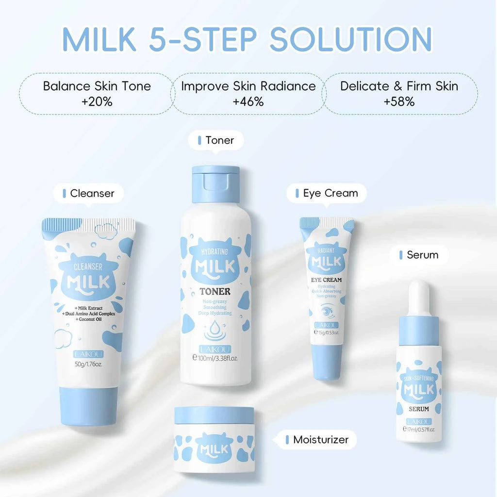 LAIKOU Milk Glowing 5-Piece Skincare Gift Set