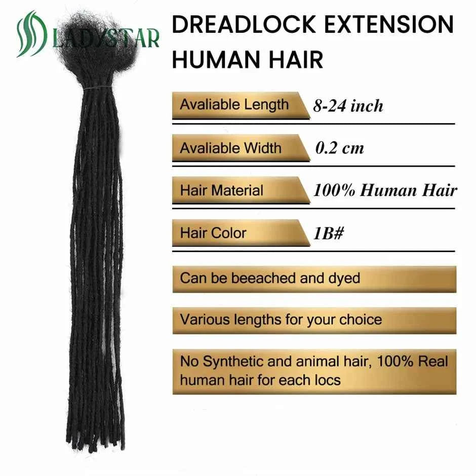Microlocs 100% Human Hair Dreadlock Extensions