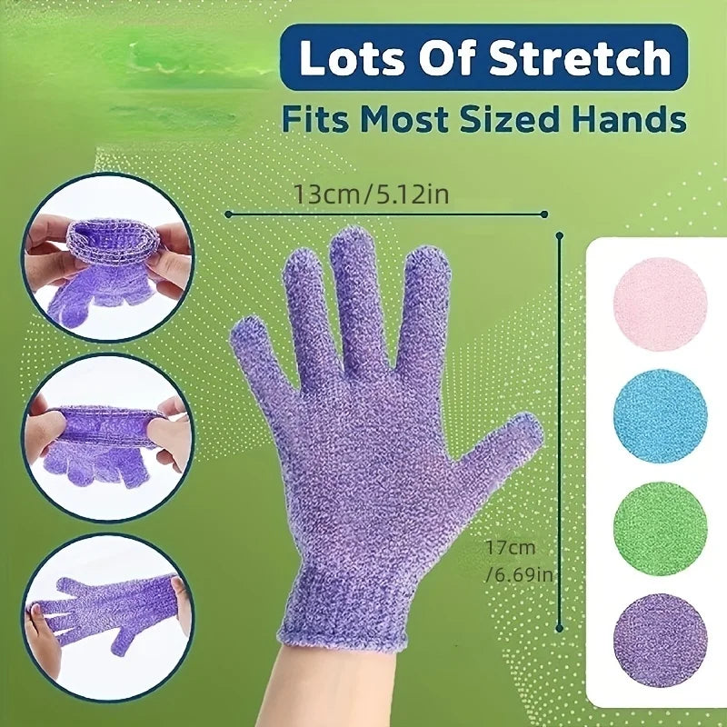 Double-Sided Exfoliating Bath Gloves for Shower