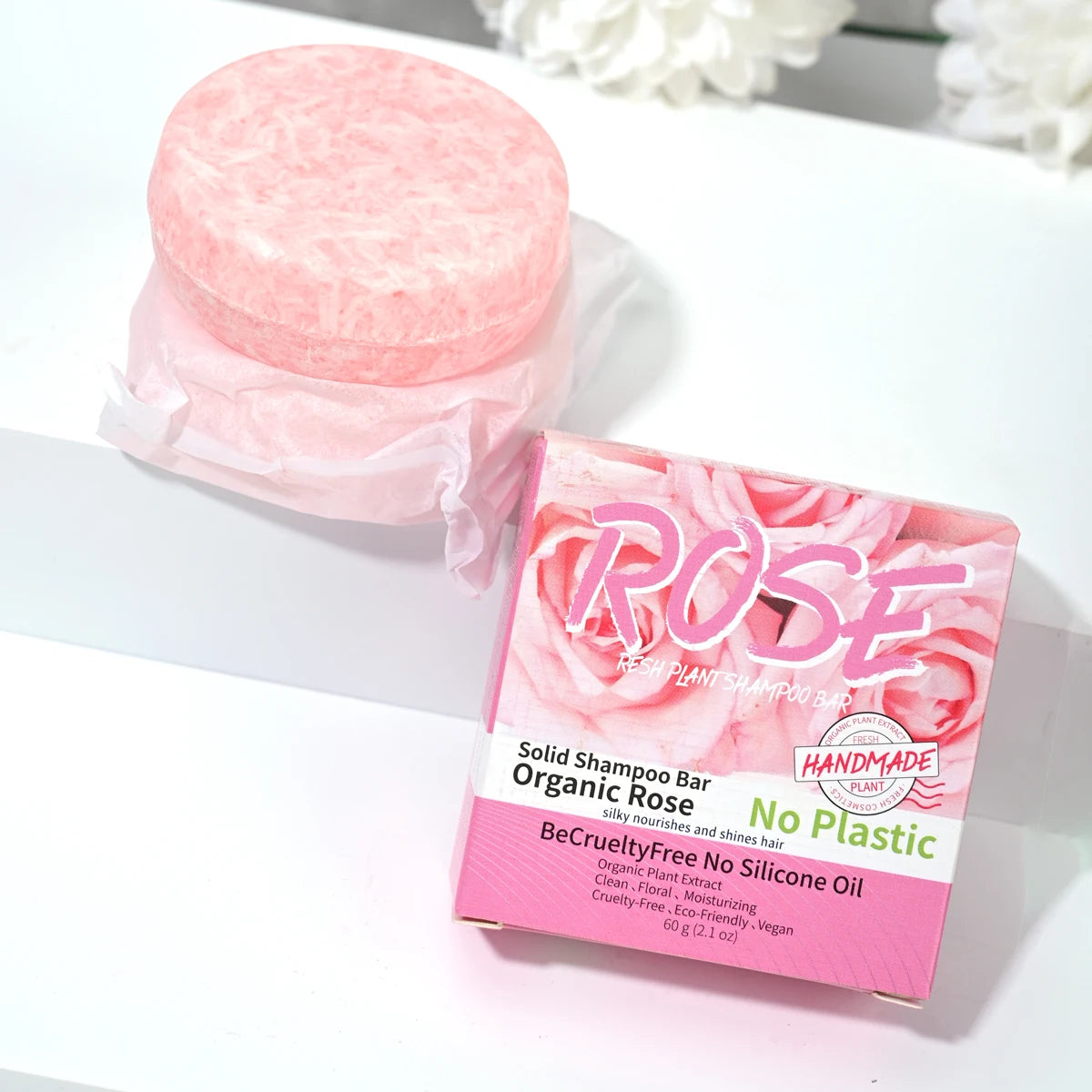 Nourishing Pink Rose Essential Oil Shampoo Bar