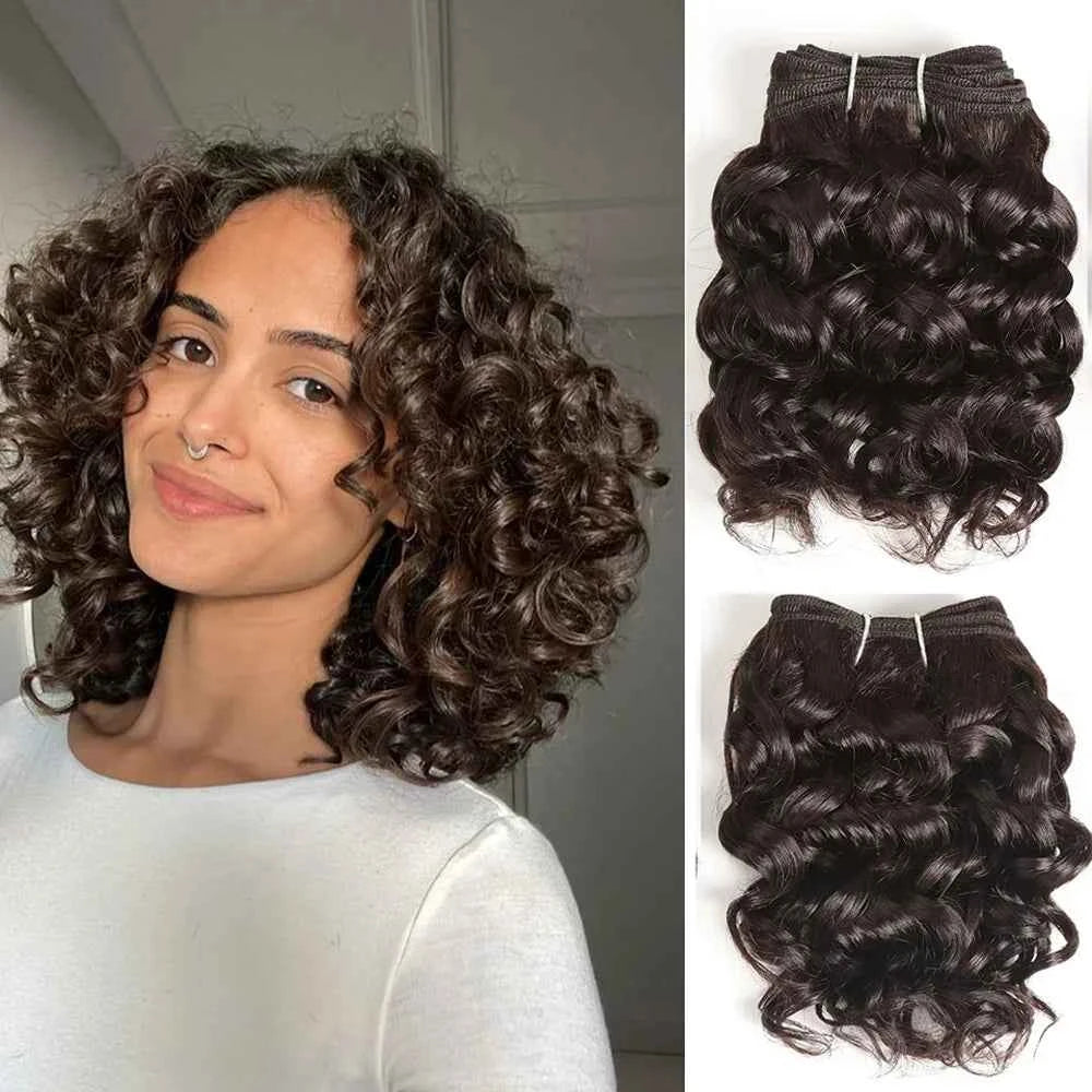 Short Jerry Curl Brazilian Remy Human Hair Bundles