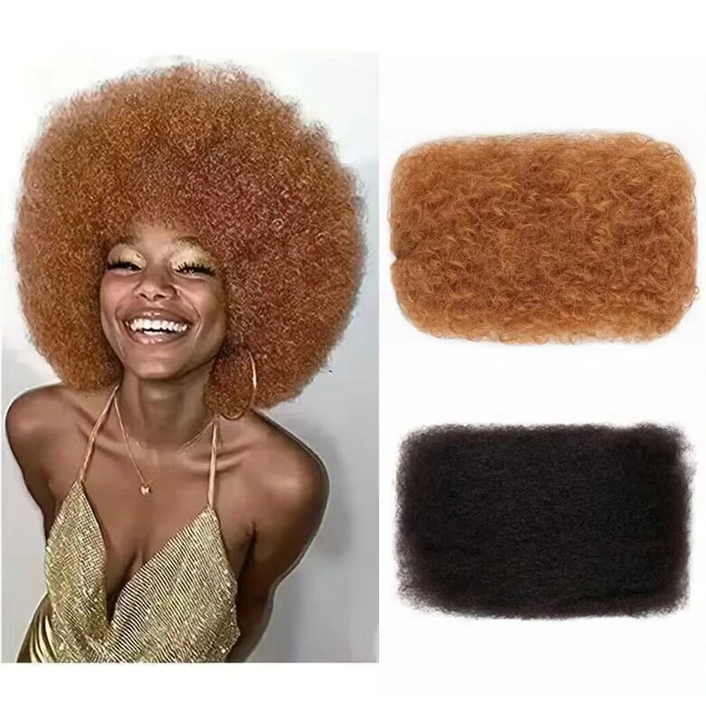 Auburn Afro Kinky Curly Bulk Hair for Braiding