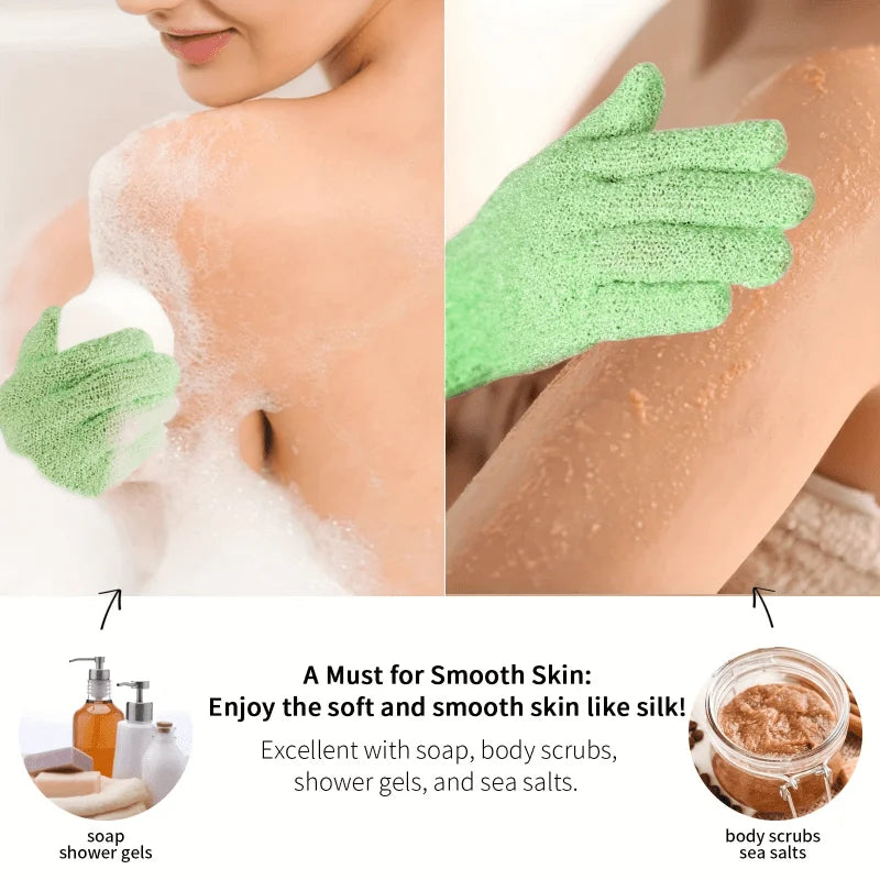 Double-Sided Exfoliating Bath Gloves for Shower