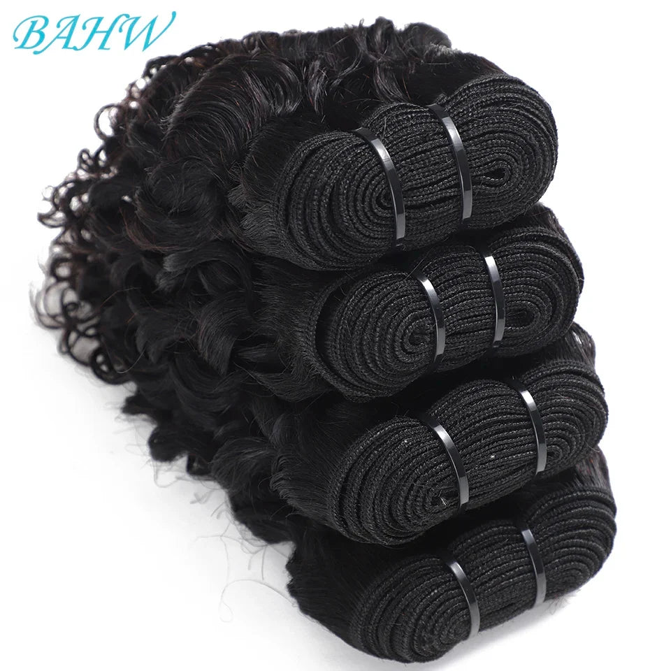 Short Kinky Curly Brazilian Virgin Hair Bundles with Closure