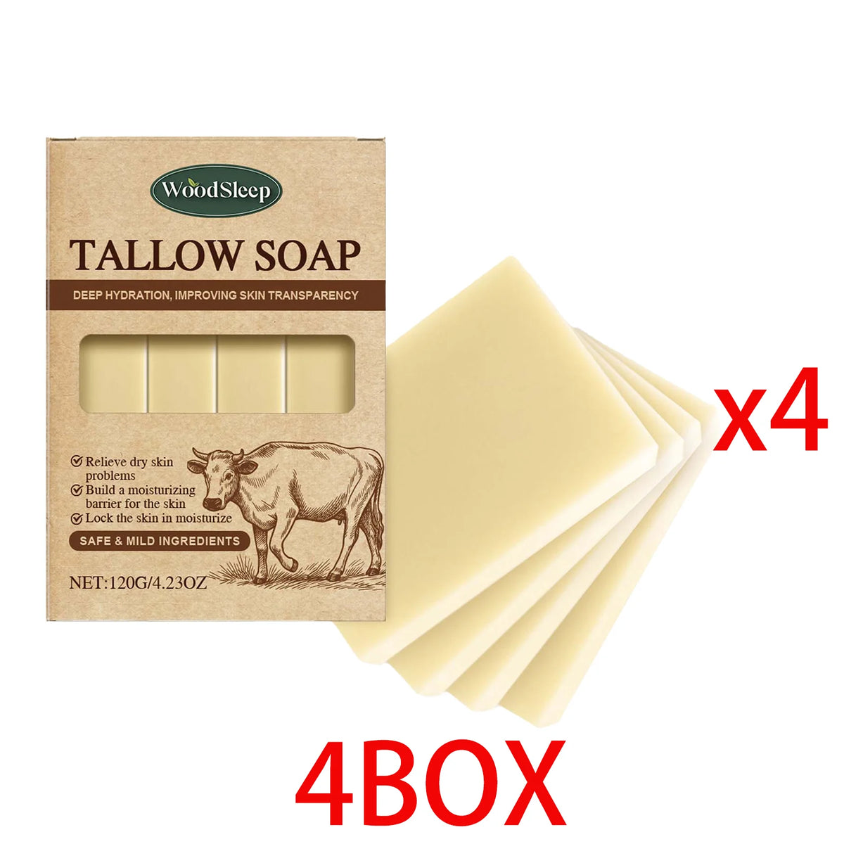 Grass-Fed Beef Tallow Soap Bar for Face & Body