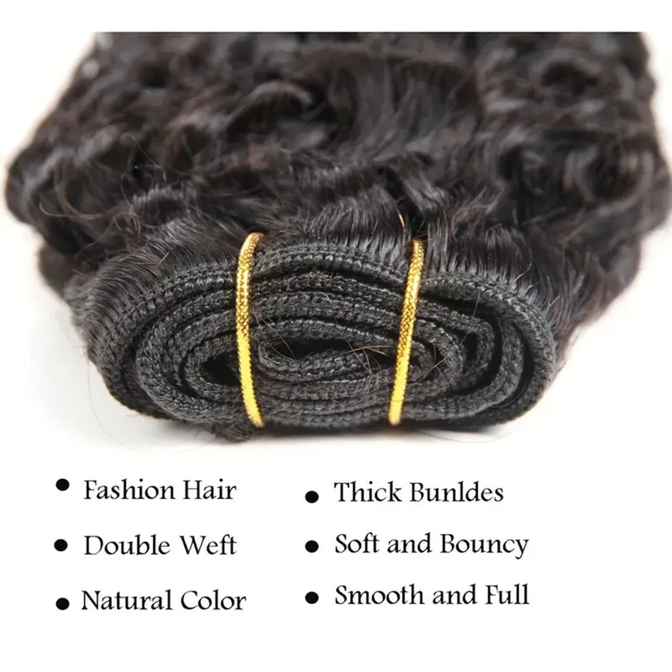 Short Kinky Curly Brazilian Virgin Human Hair Bundles