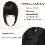 Clip-In Human Hair Bangs Blunt Cut Fringe Extension