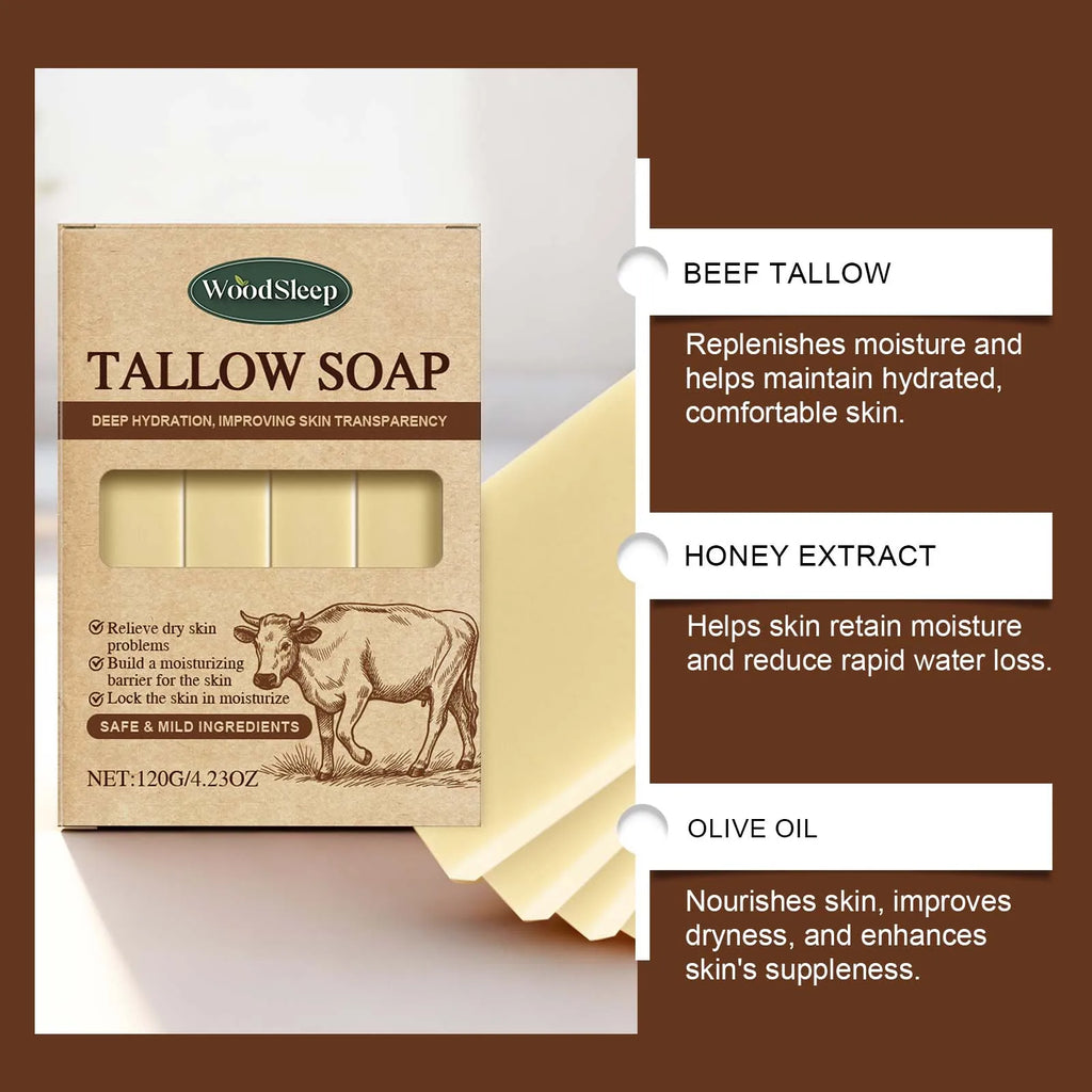 Grass-Fed Beef Tallow Soap Bar for Face & Body