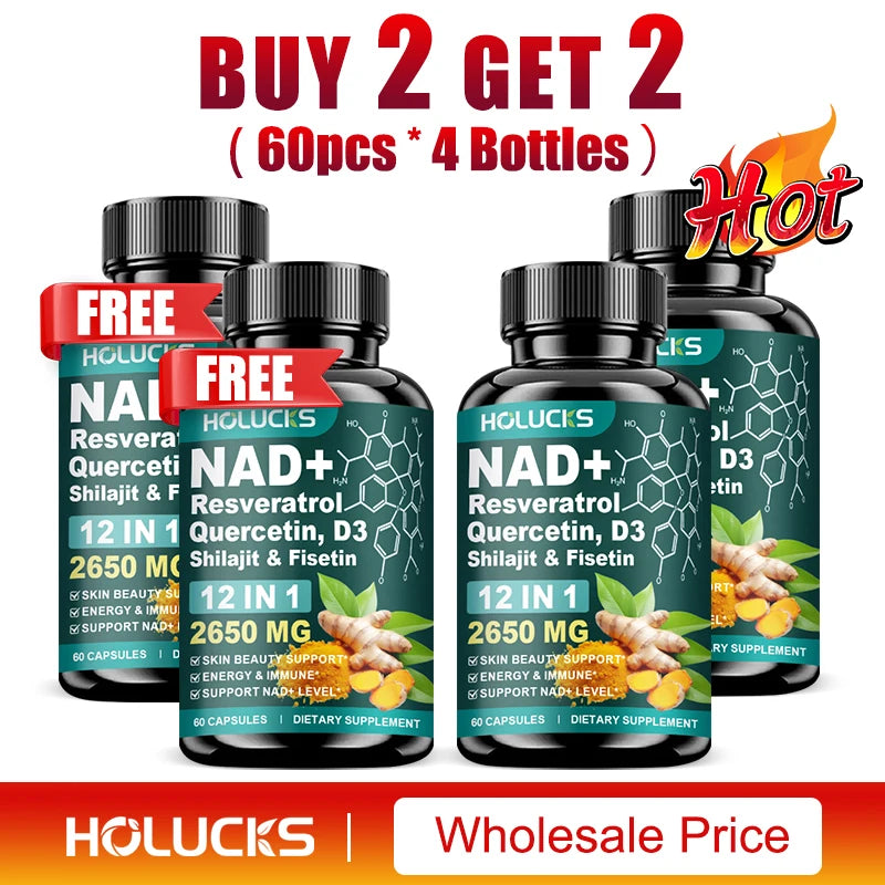 NAD+ & Resveratrol Anti-Aging Supplement Capsules