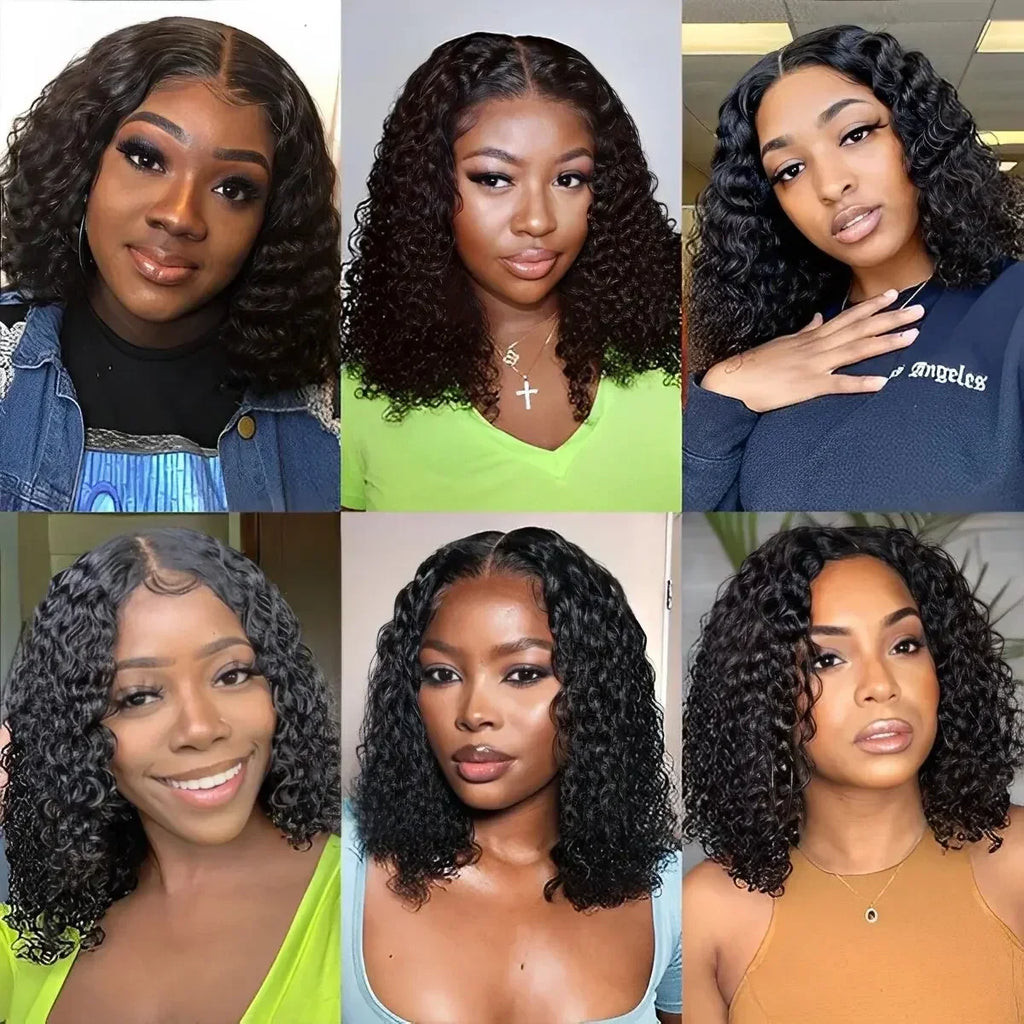 Short Kinky Curly Brazilian Virgin Hair Bundles with Closure