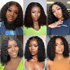Short Kinky Curly Brazilian Virgin Hair Bundles with Closure