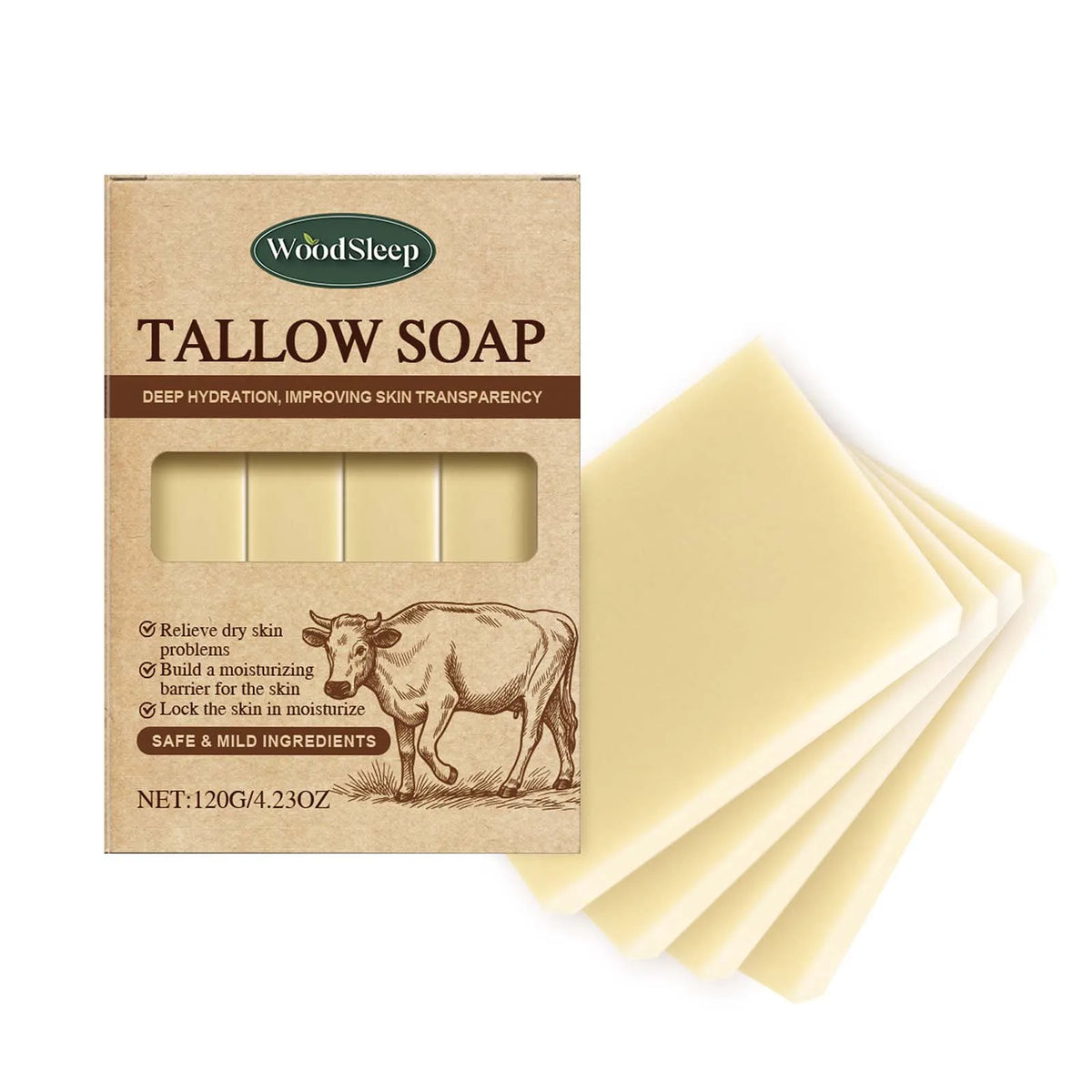 Grass-Fed Beef Tallow Soap Bar for Face & Body