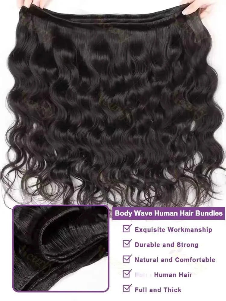 Long Water Wave Brazilian Virgin Human Hair Bundles