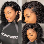 Short Kinky Curly Brazilian Virgin Hair Bundles with Closure