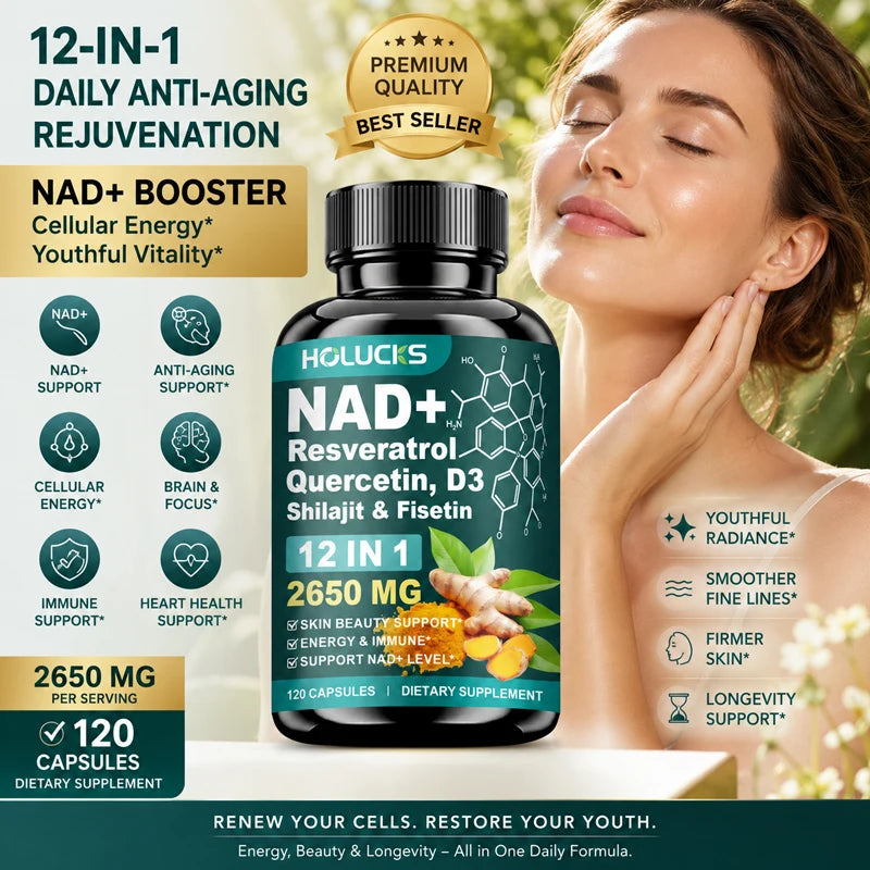 NAD+ & Resveratrol Anti-Aging Supplement Capsules