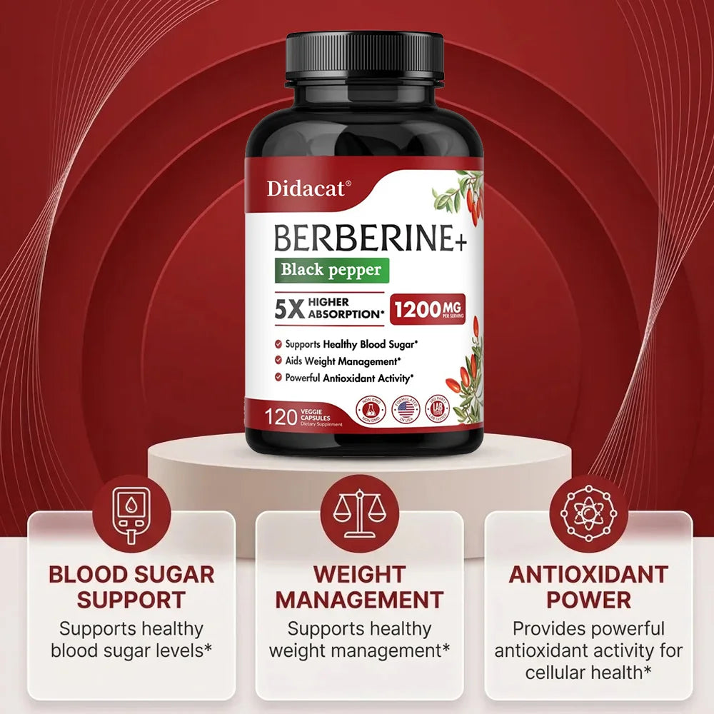 Premium Berberine Capsules 1200mg for Heart Health