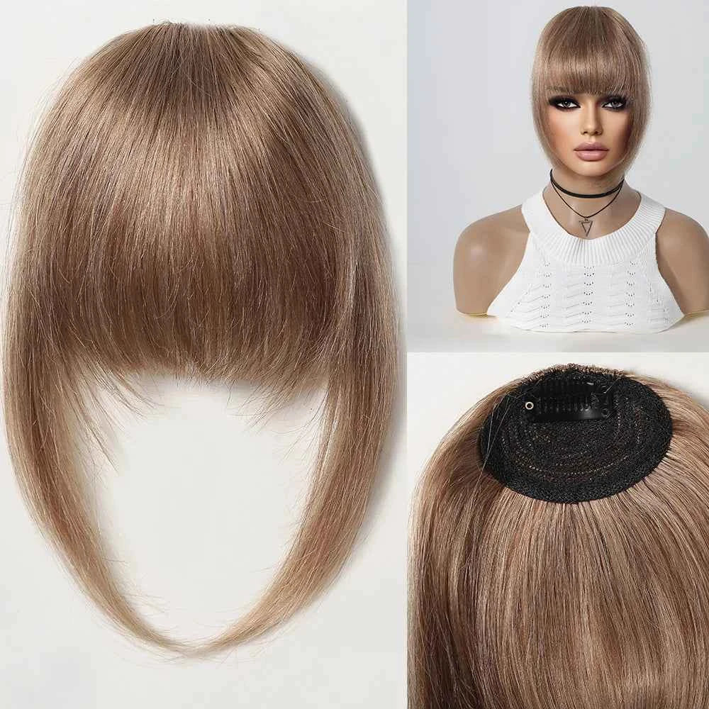 Clip-In Human Hair Bangs Blunt Cut Fringe Extension