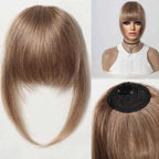 Clip-In Human Hair Bangs Blunt Cut Fringe Extension