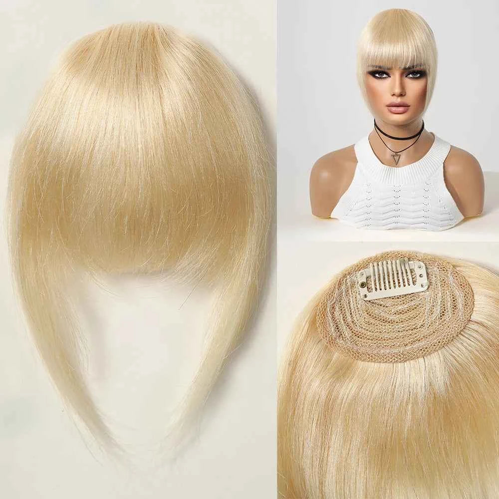 Clip-In Human Hair Bangs Blunt Cut Fringe Extension