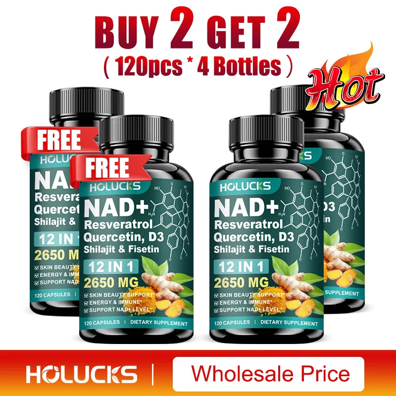 NAD+ & Resveratrol Anti-Aging Supplement Capsules
