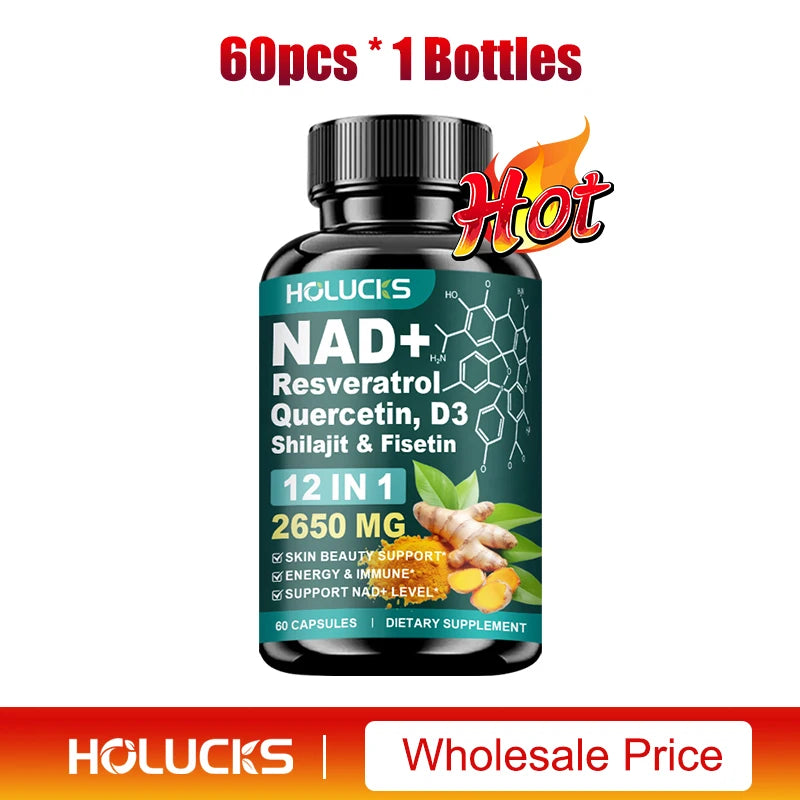 NAD+ & Resveratrol Anti-Aging Supplement Capsules