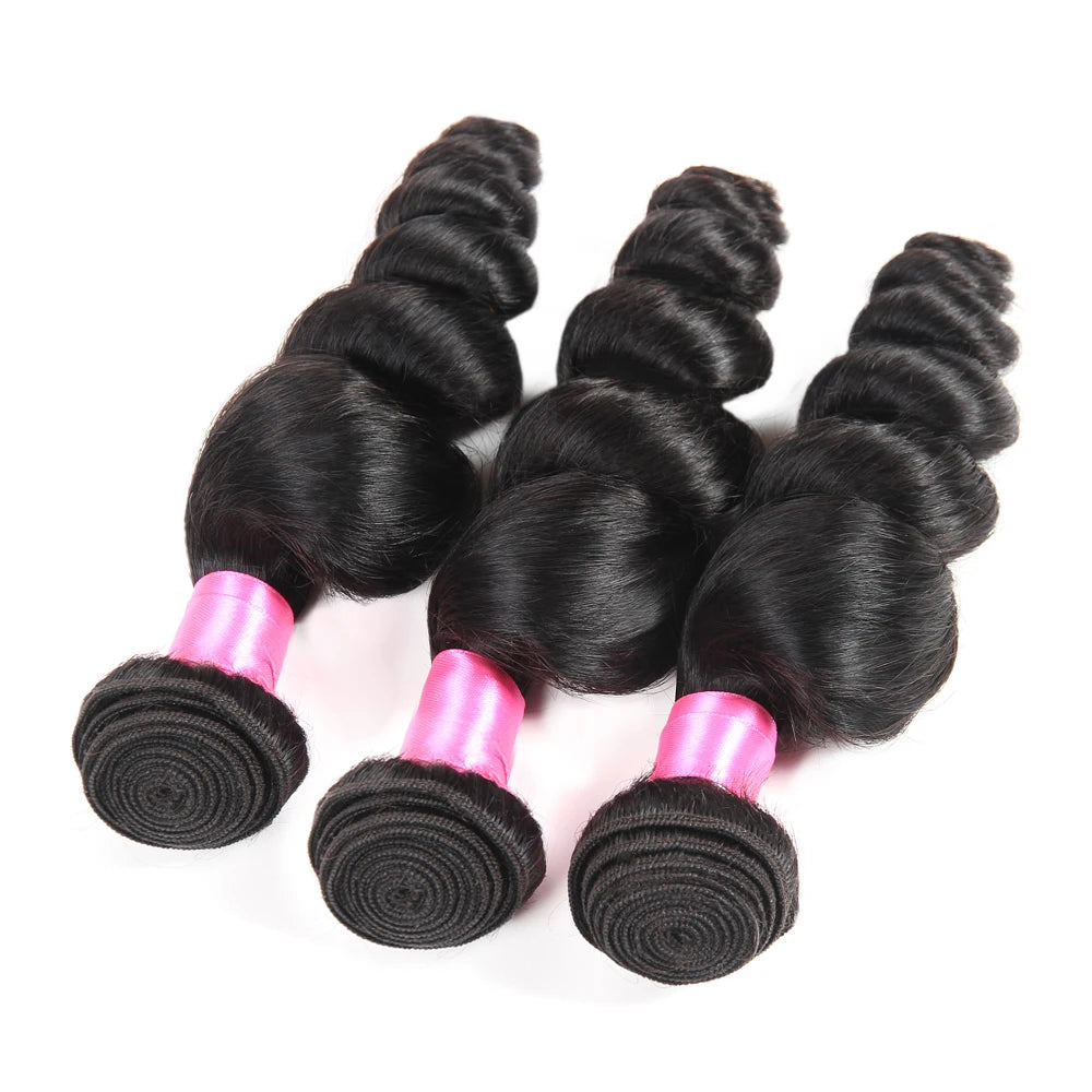 Long Loose Wave Brazilian Remy Human Hair Bundles (28-30 Inch)