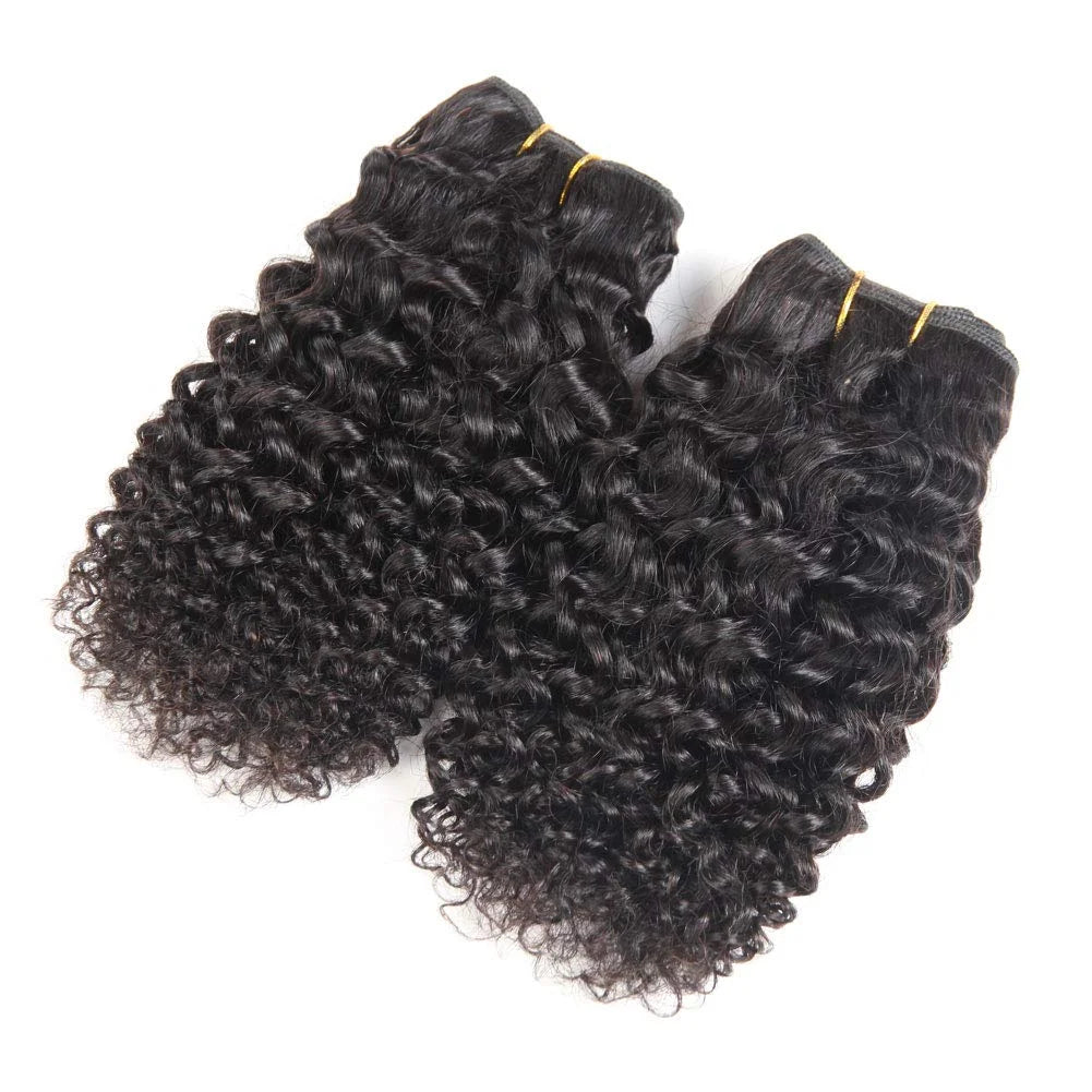 Short Kinky Curly Brazilian Virgin Human Hair Bundles