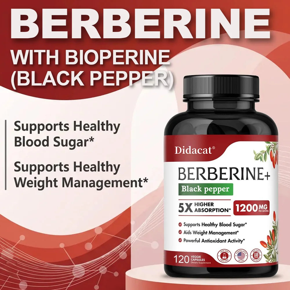 Premium Berberine Capsules 1200mg for Heart Health