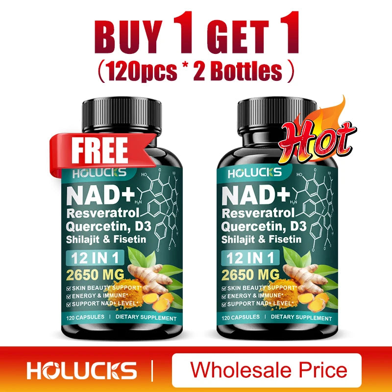 NAD+ & Resveratrol Anti-Aging Supplement Capsules