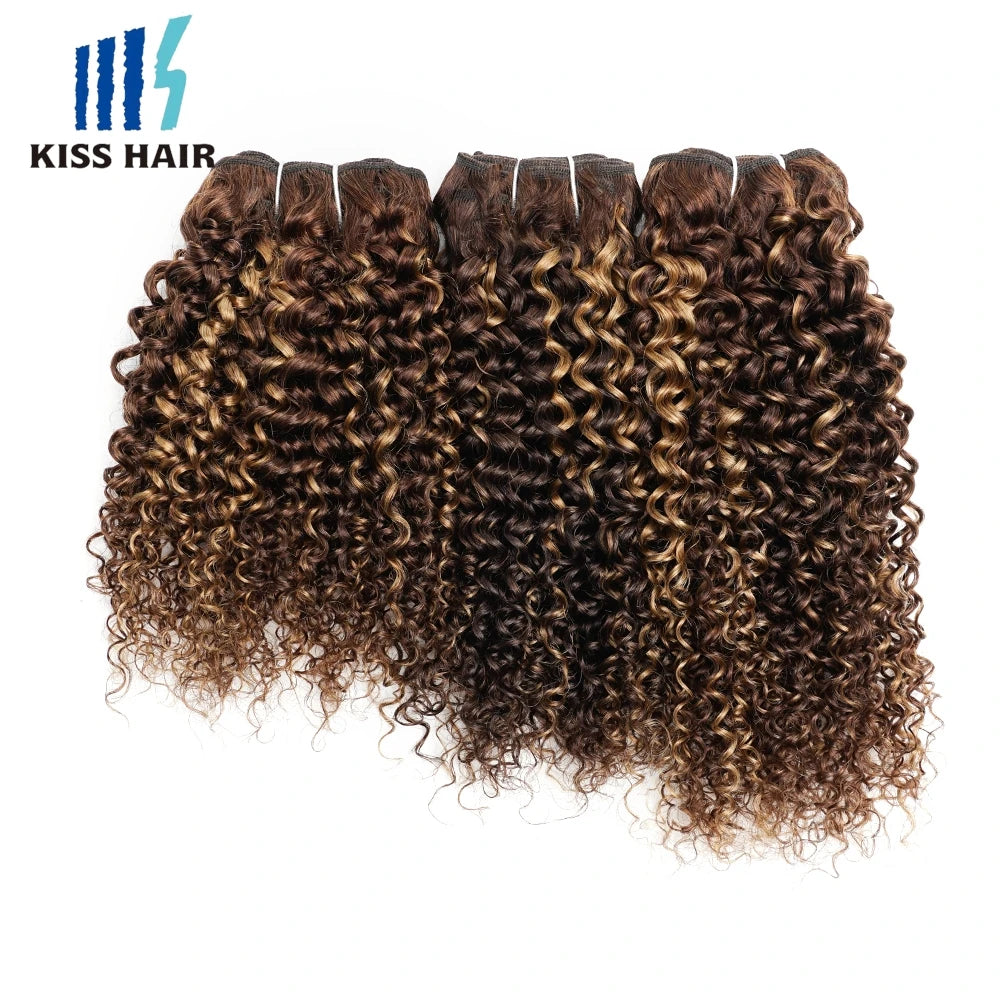 Jerry Curly Highlighted Honey Blonde Human Hair Bundle