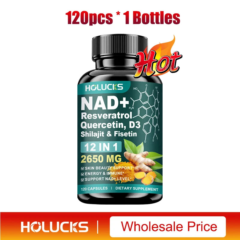 NAD+ & Resveratrol Anti-Aging Supplement Capsules