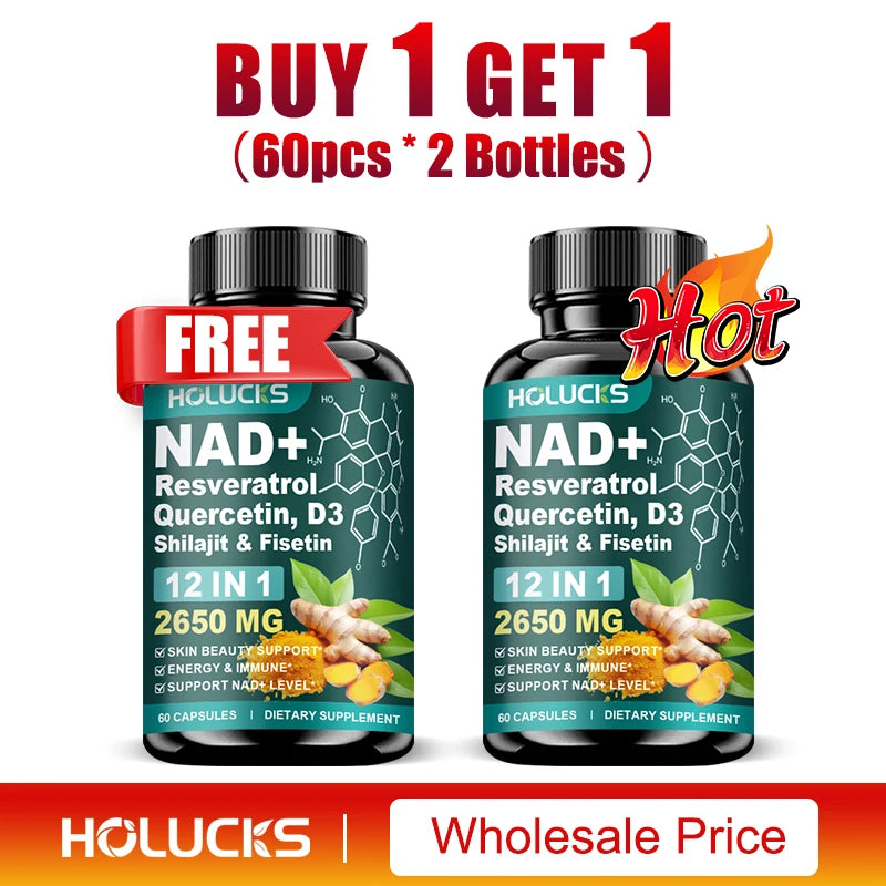 NAD+ & Resveratrol Anti-Aging Supplement Capsules