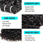 Short Kinky Curly Brazilian Virgin Hair Bundles with Closure