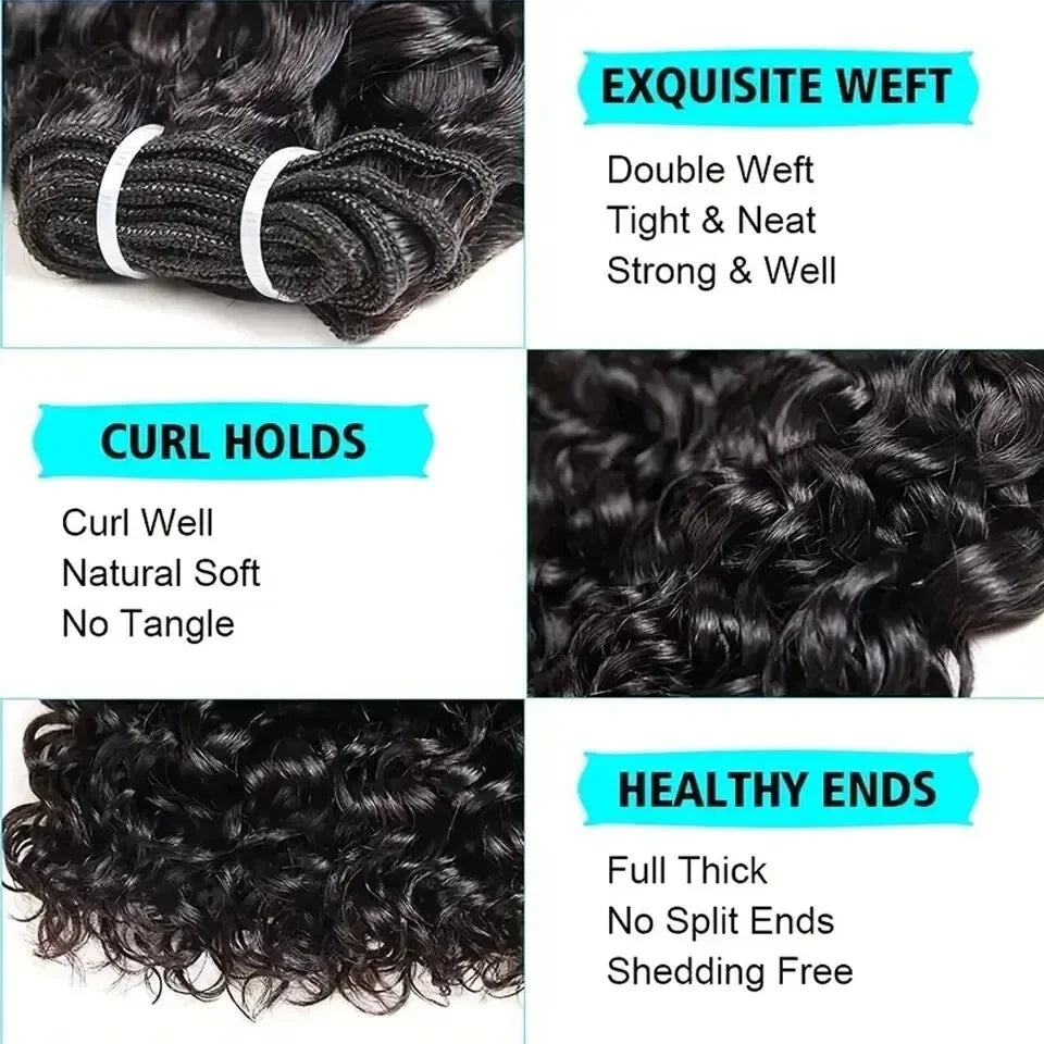 Short Kinky Curly Brazilian Virgin Hair Bundles with Closure