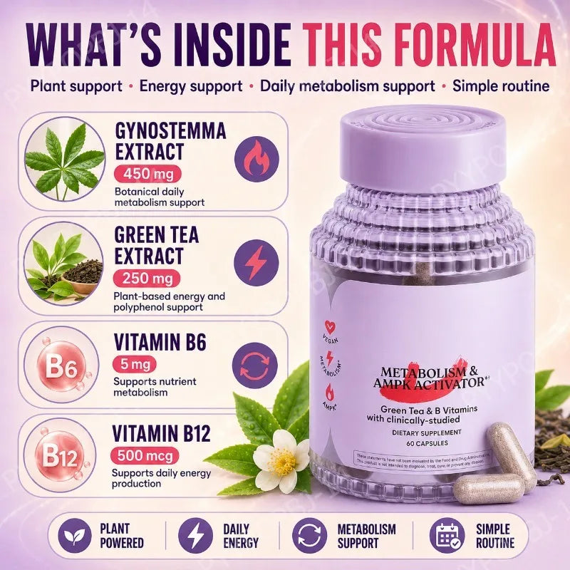 Vitamin B Complex & Gynostemma Extract (60 Vegan Caps)