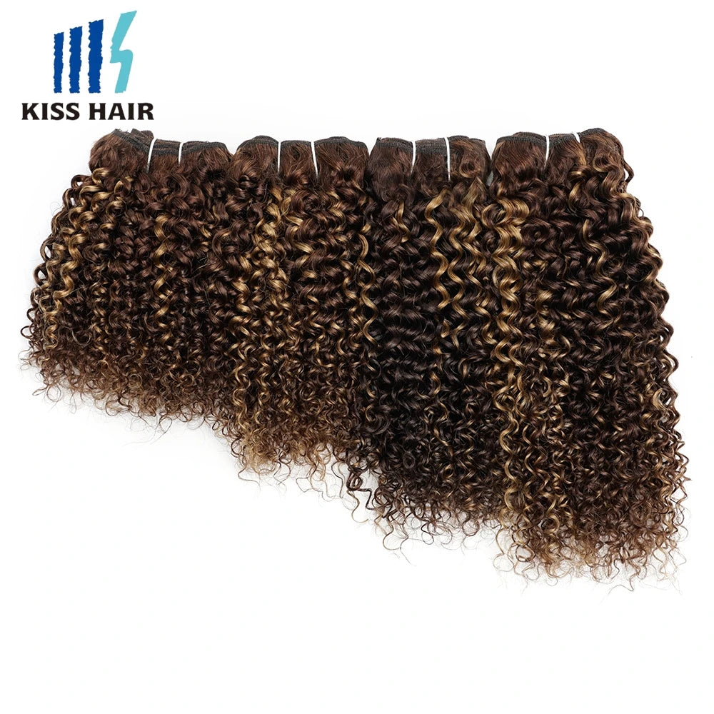 Jerry Curly Highlighted Honey Blonde Human Hair Bundle