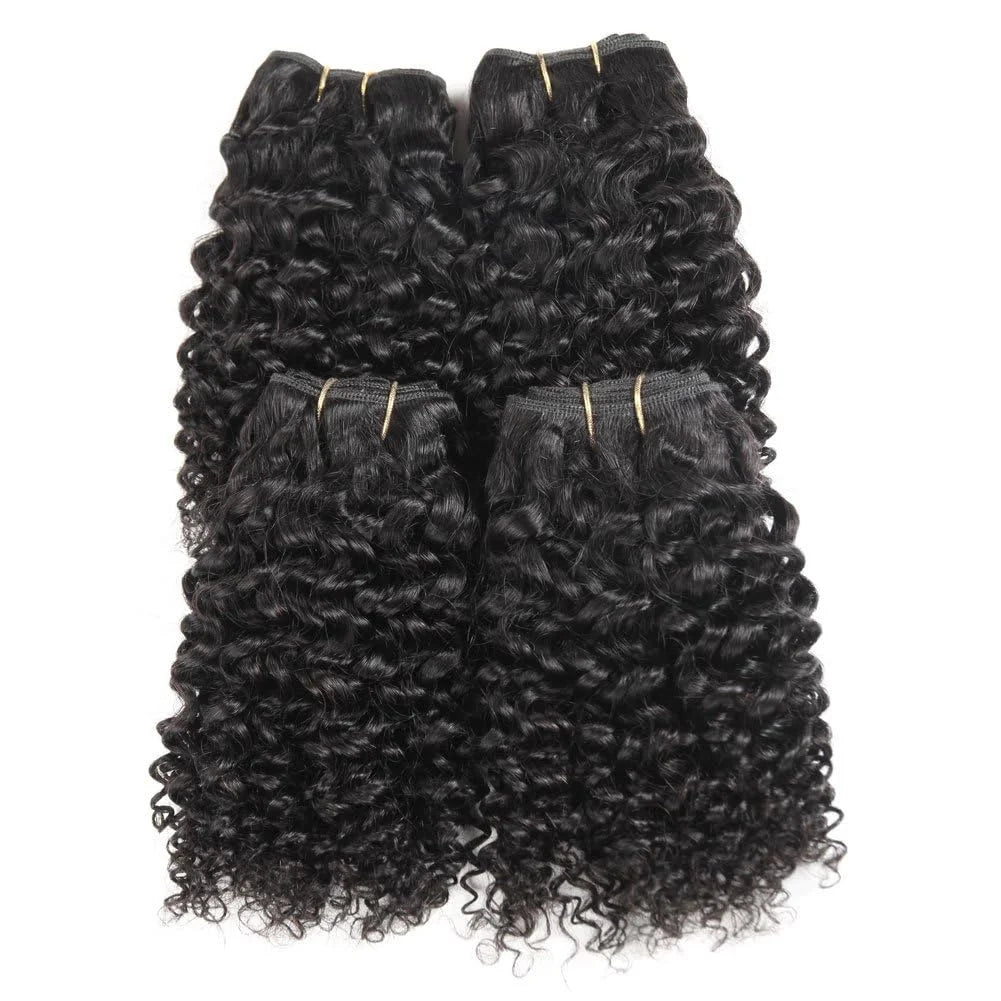 Short Kinky Curly Brazilian Virgin Human Hair Bundles