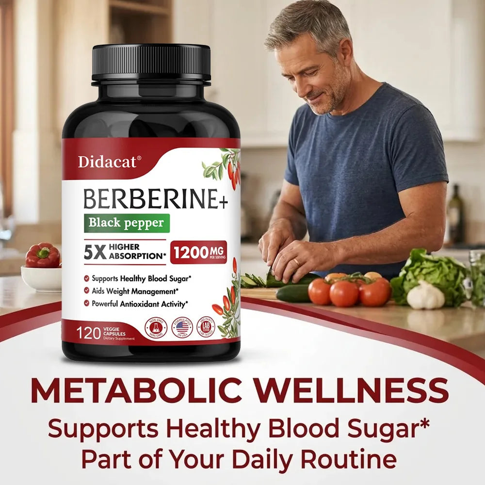 Premium Berberine Capsules 1200mg for Heart Health
